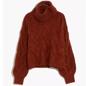 Madewell Women's Somervell Modern Cable Turtleneck Sweater